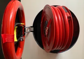 Fire Hose Station - close-up of the hose reel