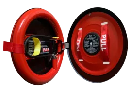 Fire Hose Station - front view with the shield closed